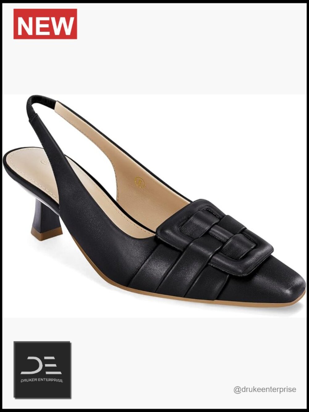 Slingback Kitten Heels Low Dress Pumps Pointed Toe Comfortable Office Sandals
